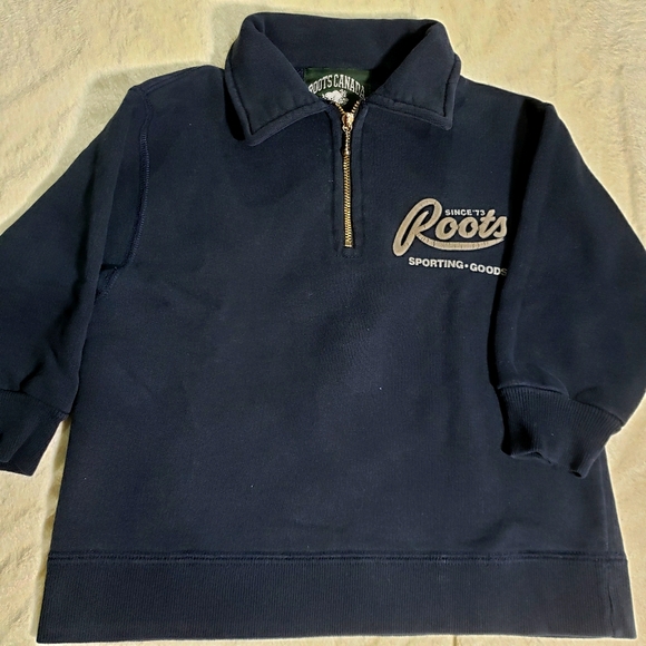 Vintage Roots Toddler half zip sweater in Navy - Picture 1 of 3